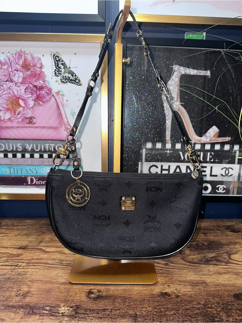 MCM Black Visetos Mini Shoulder Bag | Authentic COA Included